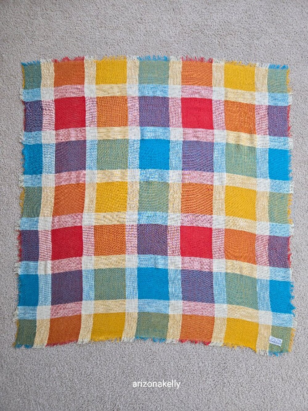 Ben Goodman Scarf Colorful Plaid Square Scarf